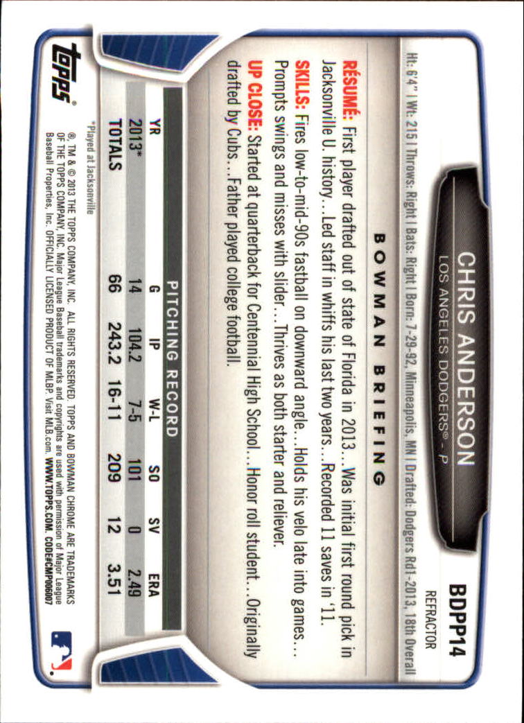 B2108- 2013 Bowman Chrome Draft Refractors BB Cards -You Pick- 15+ FREE US SHIP - Picture 21 of 347