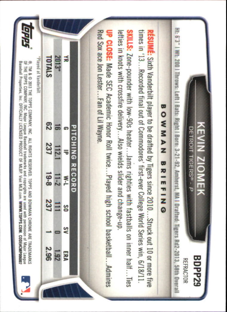 2013 Bowman Chrome Draft Picks Baseball Refractor Singles - You Choose - Picture 43 of 218