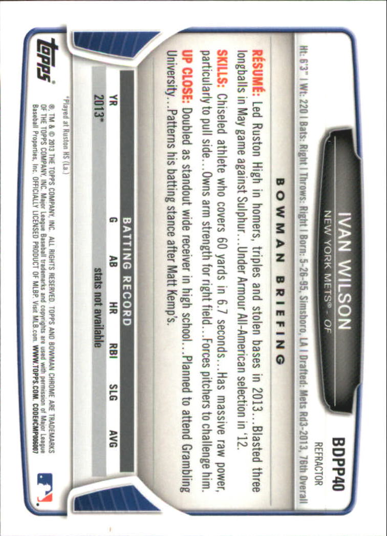 2013 Bowman Chrome Draft Picks Baseball Refractor Singles - You Choose - Picture 56 of 218