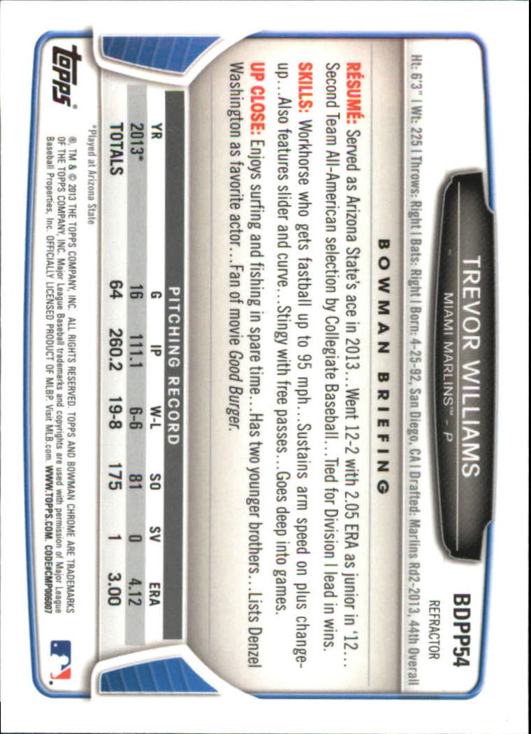 2013 Bowman Chrome Draft Picks Baseball Refractor Singles - You Choose - Picture 81 of 218