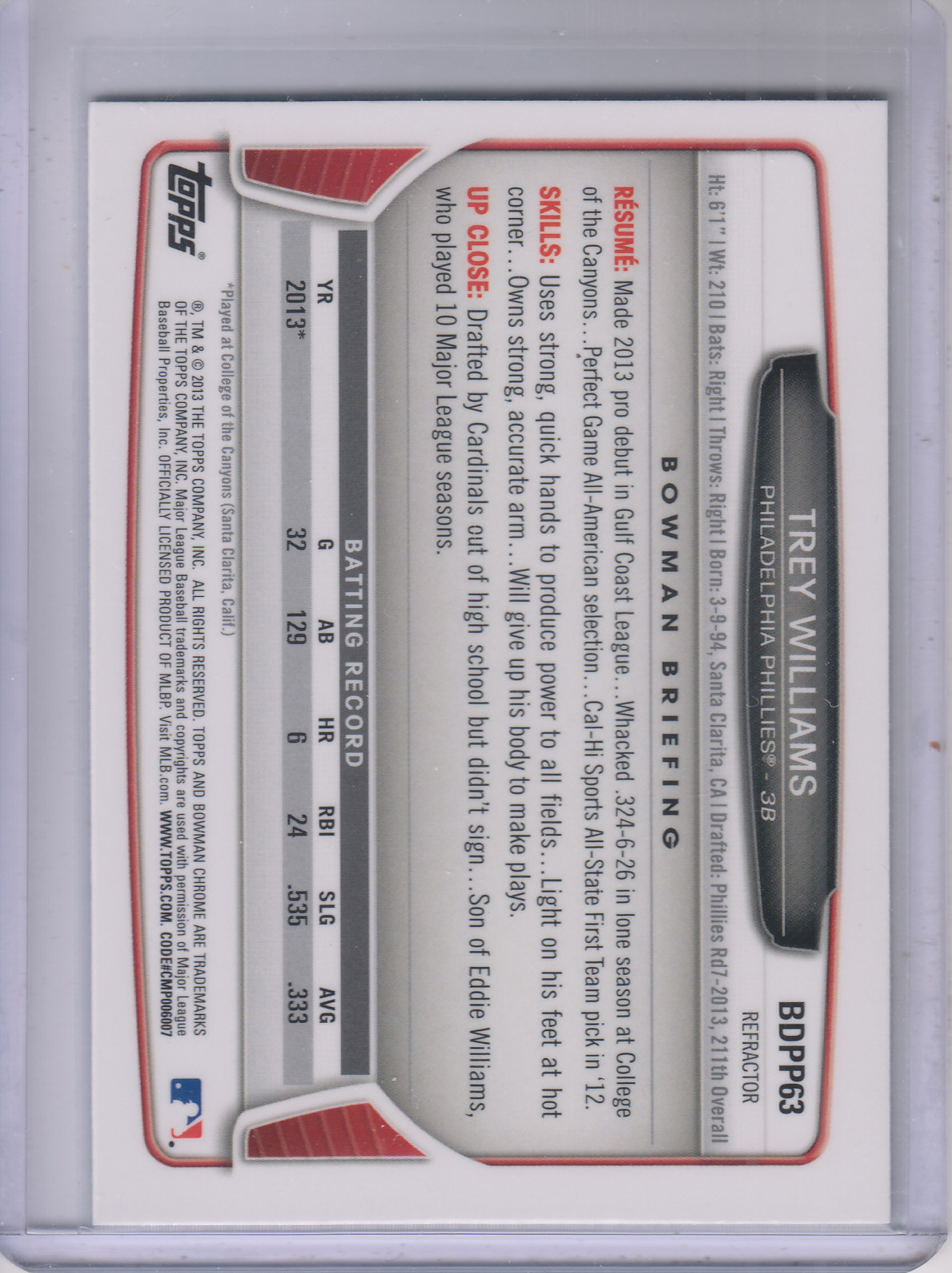 B2108- 2013 Bowman Chrome Draft Refractors BB Cards -You Pick- 15+ FREE US SHIP - Picture 92 of 347