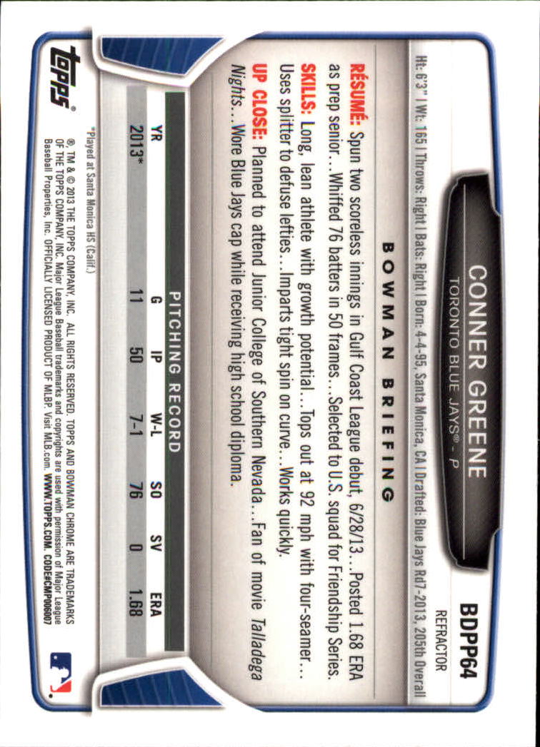 B2108- 2013 Bowman Chrome Draft Refractors BB Cards -You Pick- 15+ FREE US SHIP - Picture 94 of 347