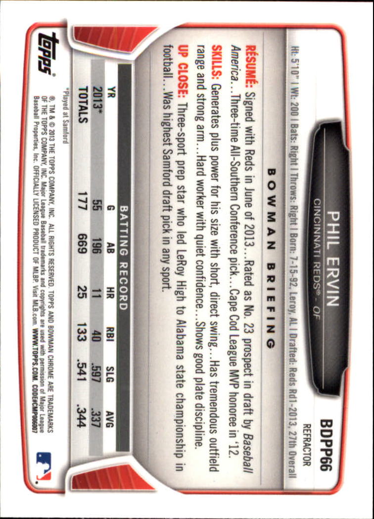 2013 Bowman Chrome Draft Picks Baseball Refractor Singles - You Choose - Picture 101 of 218