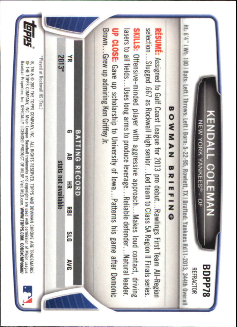 B2108- 2013 Bowman Chrome Draft Refractors BB Cards -You Pick- 15+ FREE US SHIP - Picture 122 of 347