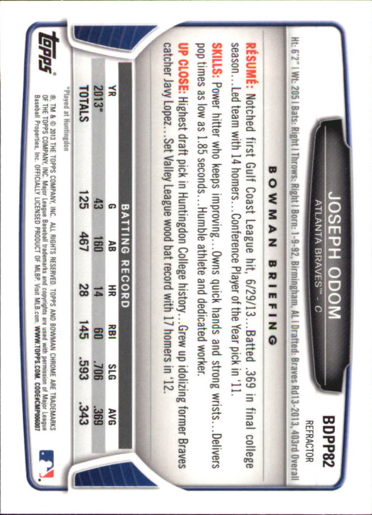 2013 Bowman Chrome Draft Picks Baseball Refractor Singles - You Choose - Picture 127 of 218