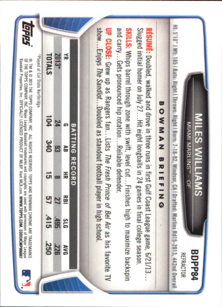 B2108- 2013 Bowman Chrome Draft Refractors BB Cards -You Pick- 15+ FREE US SHIP - Picture 134 of 347