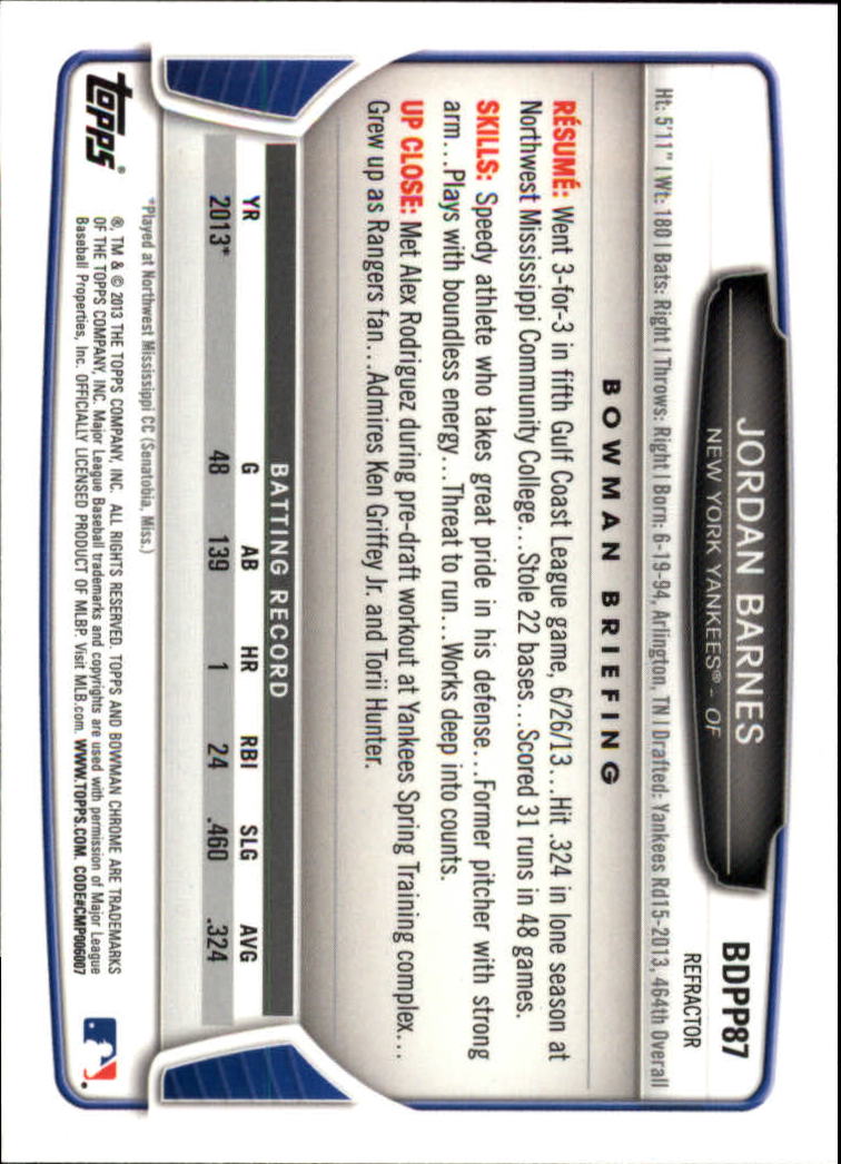 2013 Bowman Chrome Draft Picks Baseball Refractor Singles - You Choose - Picture 136 of 218