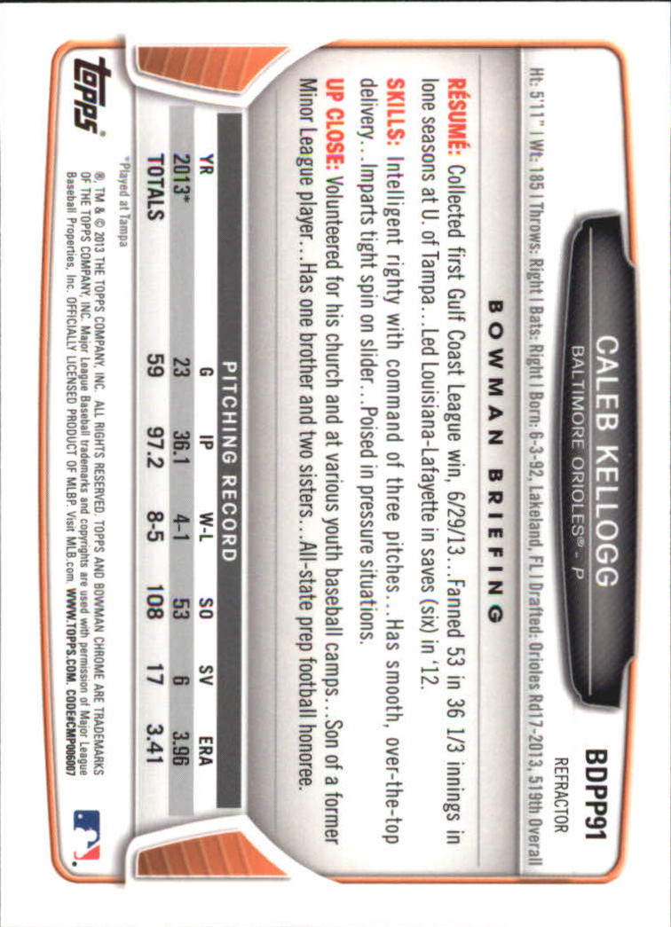 2013 Bowman Chrome Draft Picks Baseball Refractor Singles - You Choose - Picture 144 of 218