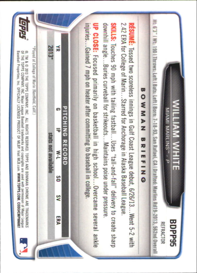 2013 Bowman Chrome Draft Picks Baseball Refractor Singles - You Choose - Picture 152 of 218