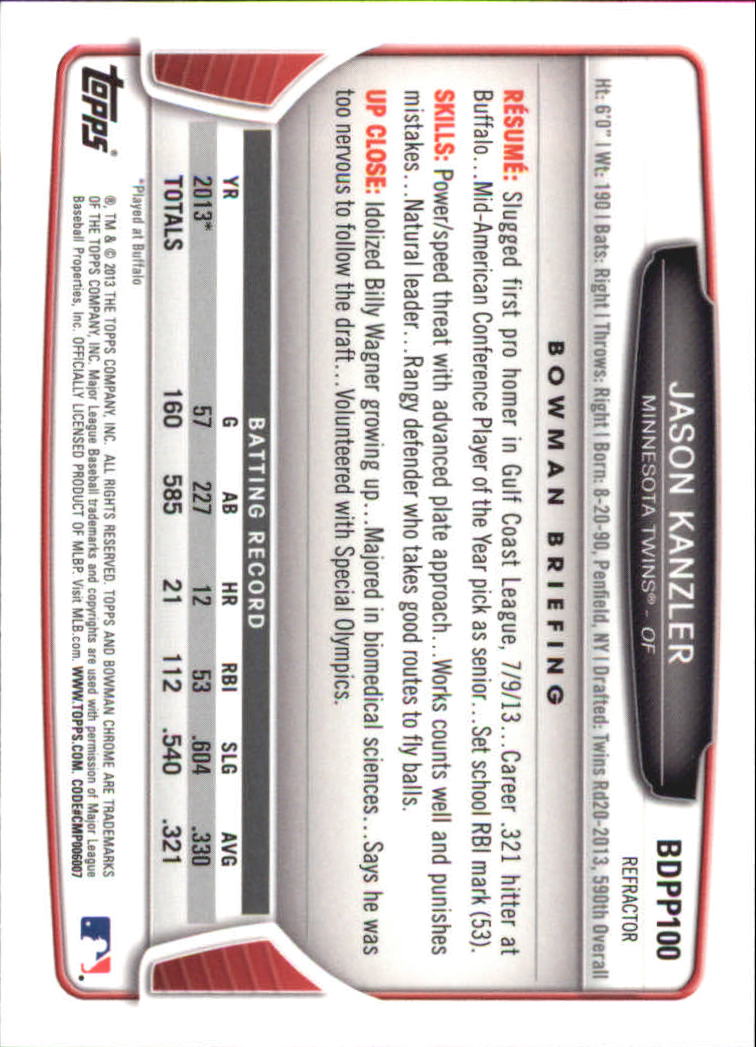 B2108- 2013 Bowman Chrome Draft Refractors BB Cards -You Pick- 15+ FREE US SHIP - Picture 160 of 347