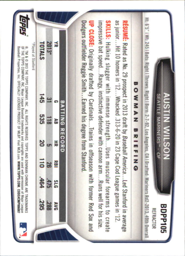 2013 Bowman Chrome Draft Picks Baseball Refractor Singles - You Choose - Picture 171 of 218