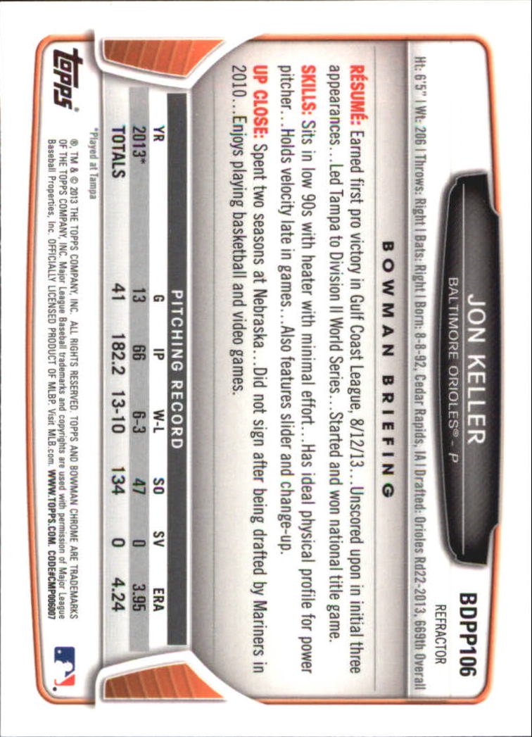 2013 Bowman Chrome Draft Picks Baseball Refractor Singles - You Choose - Picture 173 of 218