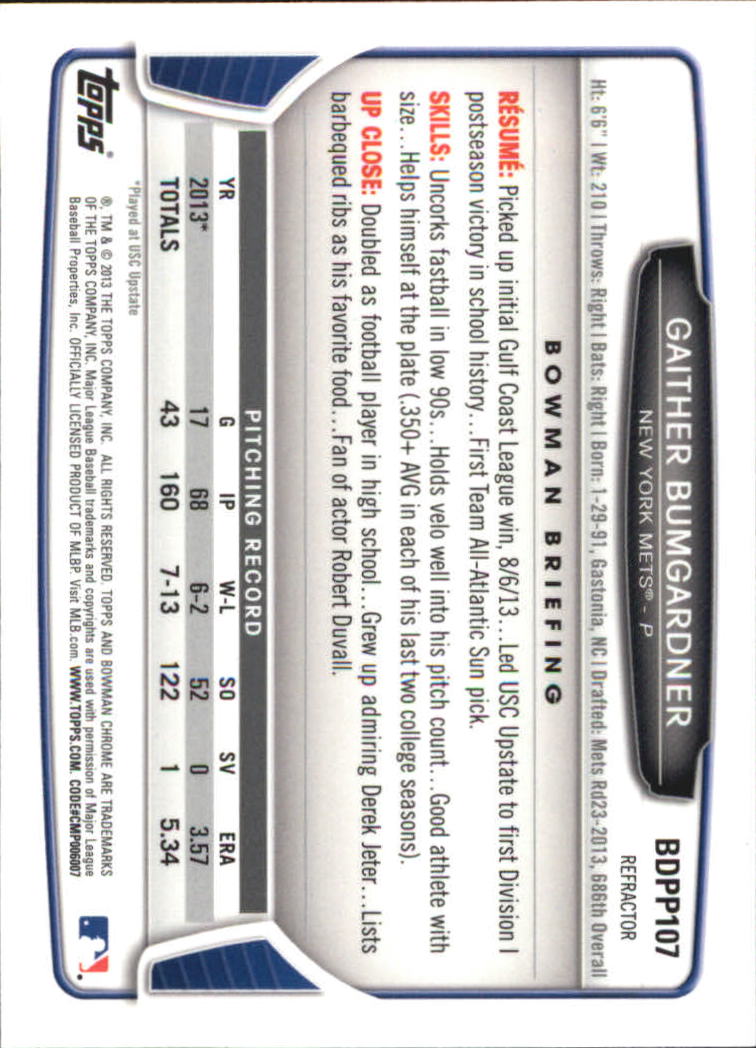 2013 Bowman Chrome Draft Picks Baseball Refractor Singles - You Choose - Picture 175 of 218