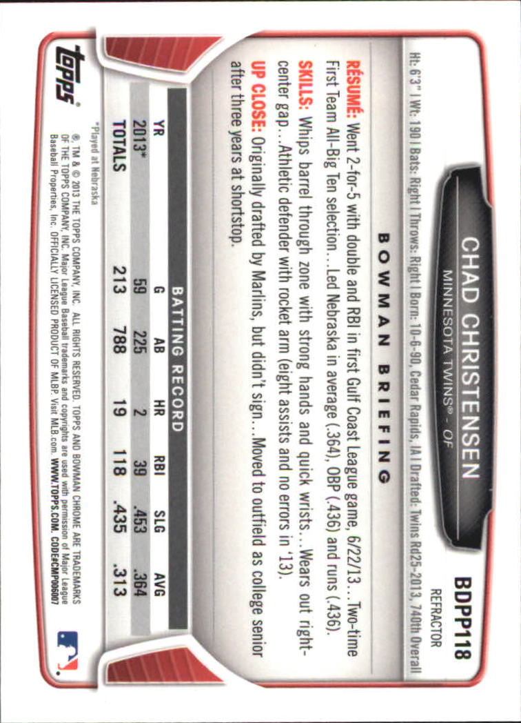 B2108- 2013 Bowman Chrome Draft Refractors BB Cards -You Pick- 15+ FREE US SHIP - Picture 192 of 347