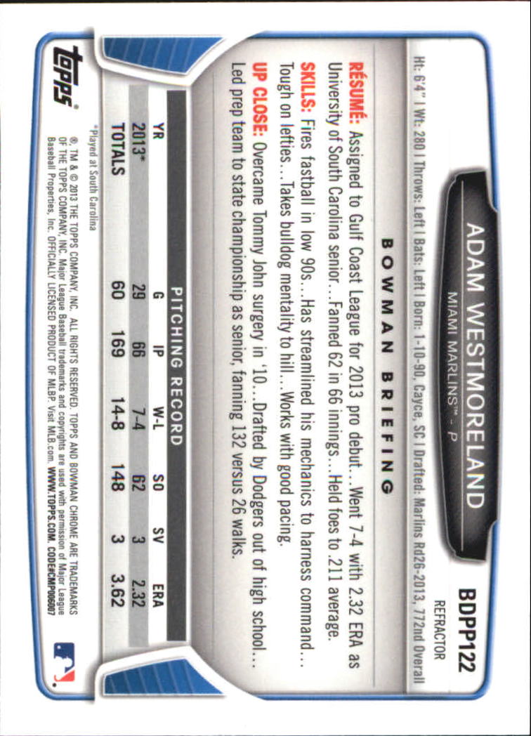 2013 Bowman Chrome Draft Picks Baseball Refractor Singles - You Choose - Picture 203 of 218