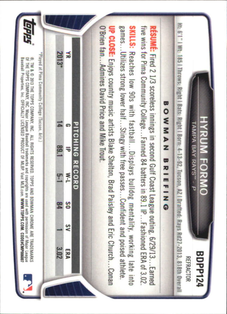 2013 Bowman Chrome Draft Picks Baseball Refractor Singles - You Choose - Picture 207 of 218