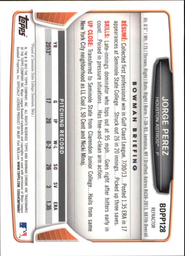 2013 Bowman Chrome Draft Picks Baseball Refractor Singles - You Choose - Picture 214 of 218