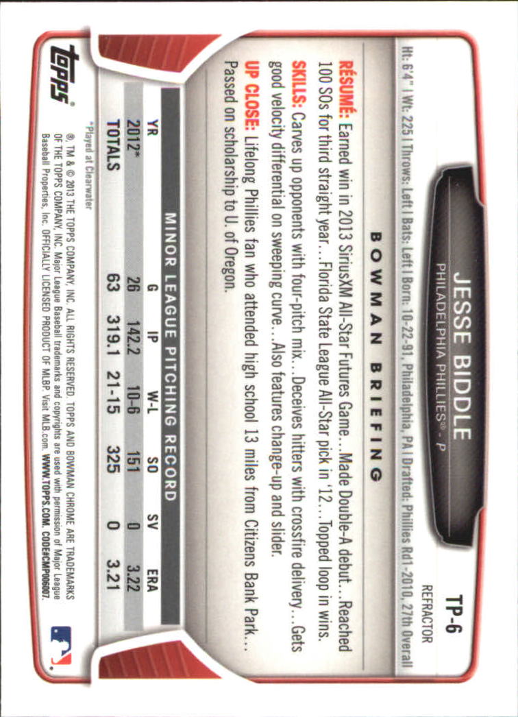 B2108- 2013 Bowman Chrome Draft Refractors BB Cards -You Pick- 15+ FREE US SHIP - Picture 293 of 347