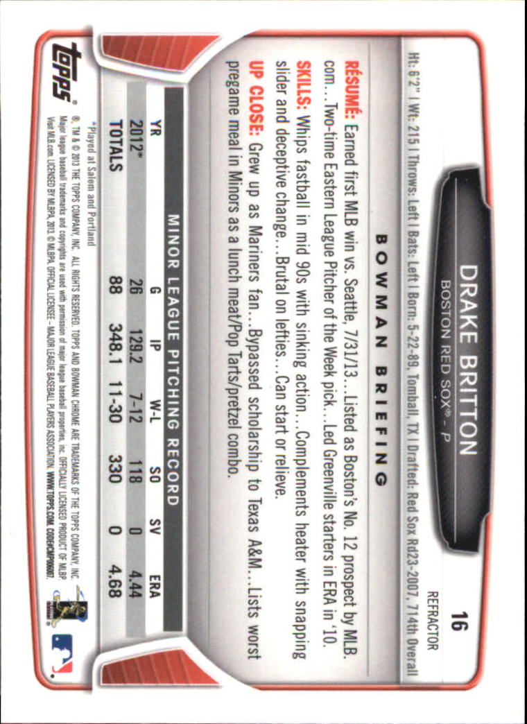B2108- 2013 Bowman Chrome Draft Refractors BB Cards -You Pick- 15+ FREE US SHIP - Picture 238 of 347