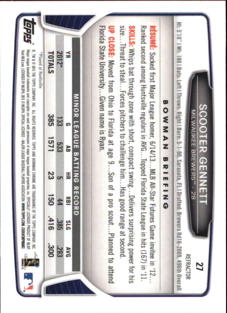 B2108- 2013 Bowman Chrome Draft Refractors BB Cards -You Pick- 15+ FREE US SHIP - Picture 256 of 347