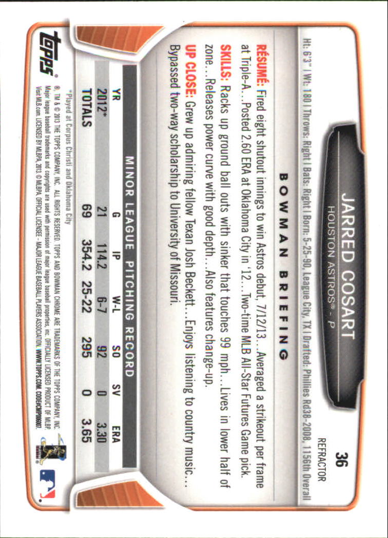 B2108- 2013 Bowman Chrome Draft Refractors BB Cards -You Pick- 15+ FREE US SHIP - Picture 274 of 347
