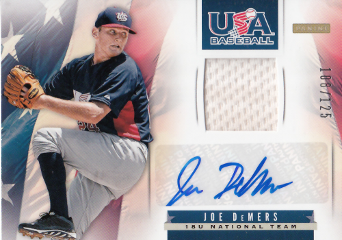 2013 USA Baseball 18U National Team Jersey Signatures #3 Joe DeMers