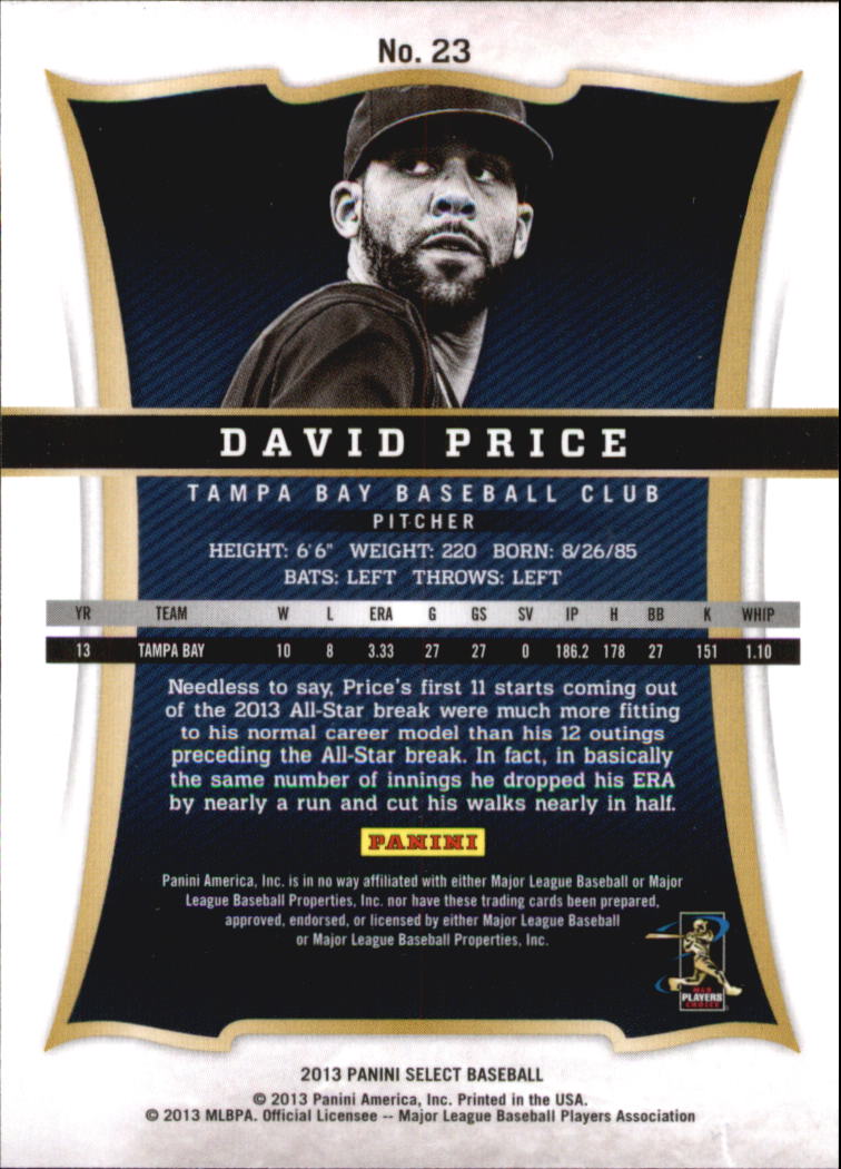 2013 Select #23 David Price back image