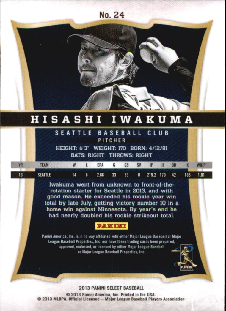 2013 Select #24 Hisashi Iwakuma back image
