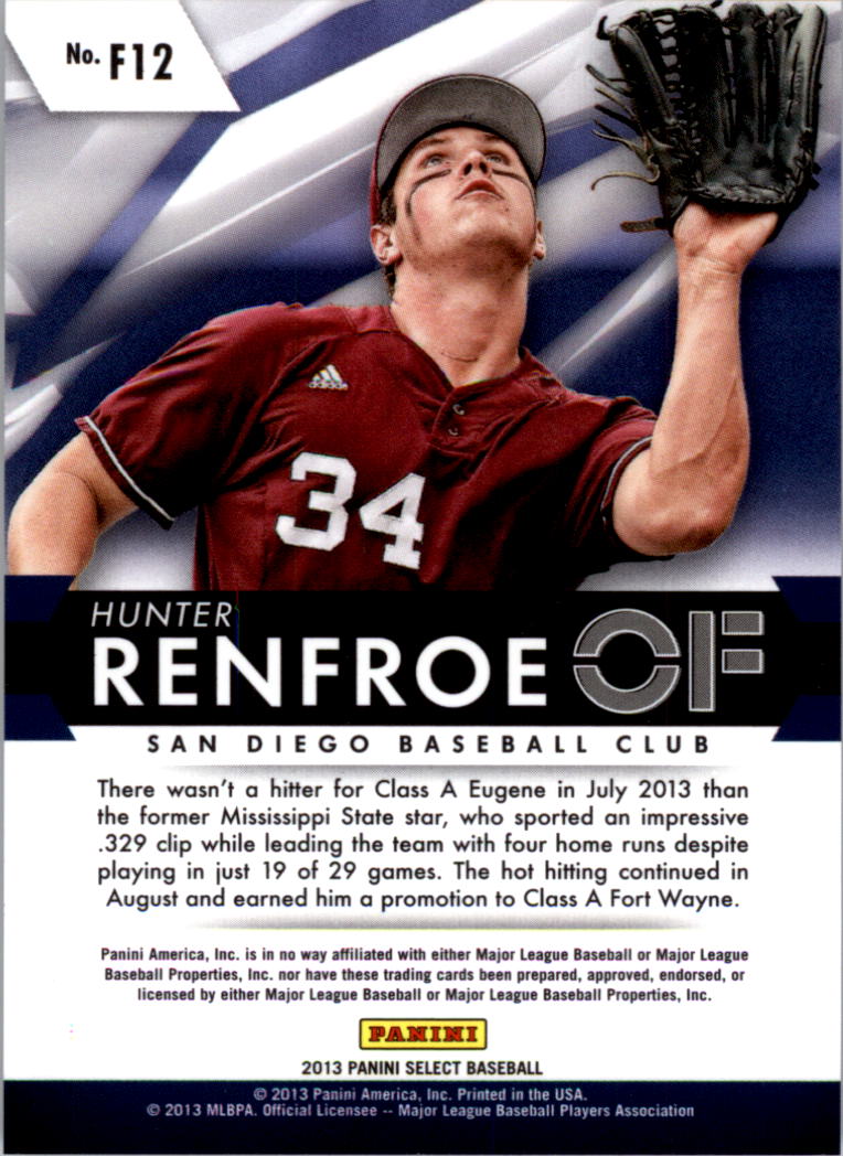2013 Select Select Future #12 Hunter Renfroe back image
