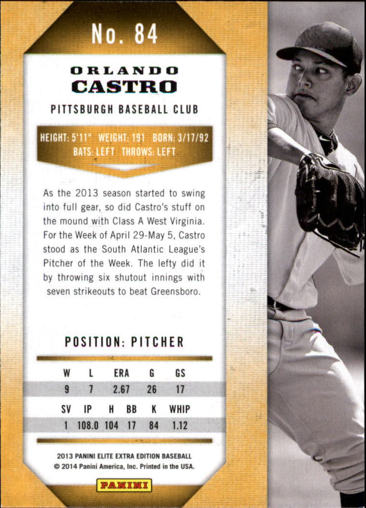 2013 Elite Extra Edition #84 Orlando Castro back image