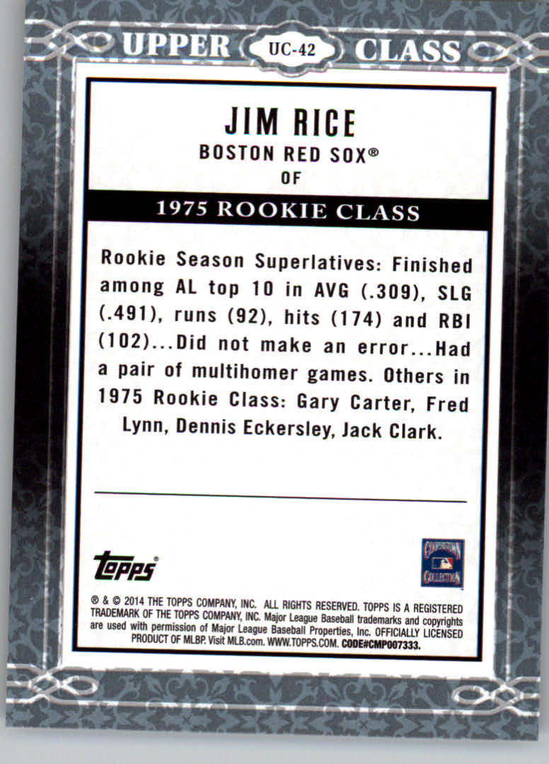 2014 Topps Upper Class #UC42 Jim Rice back image