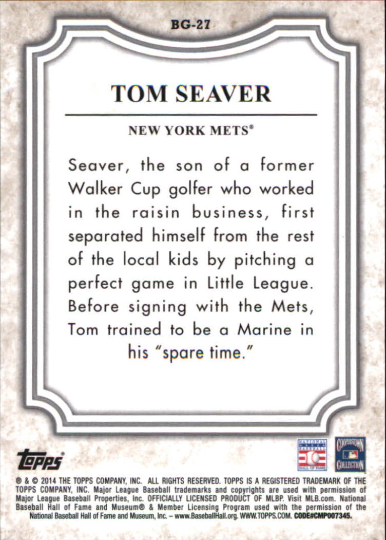 2014 Topps Before They Were Great #BG27 Tom Seaver back image