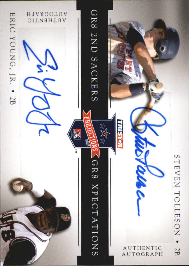 2008 TRISTAR PROjections GR8 Expectations Autographs Dual Black 50 #TY Steven Tolleson/Eric Young Jr