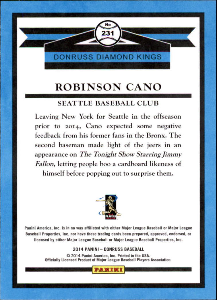 2014 Donruss #231 Robinson Cano DK back image