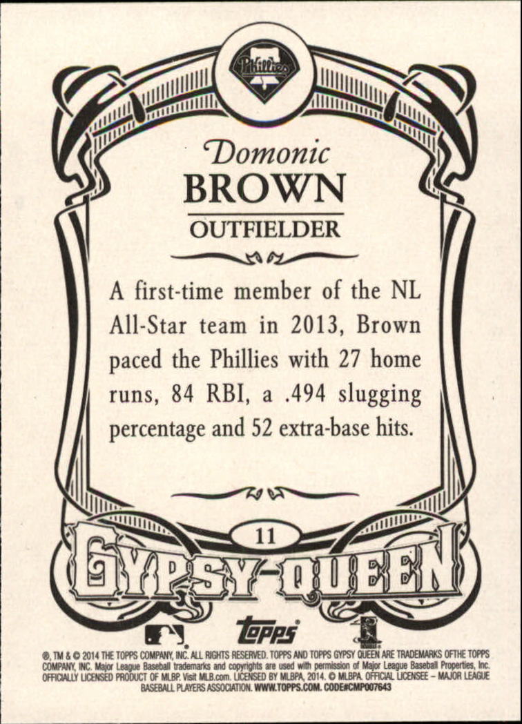2014 Topps Gypsy Queen #11 Domonic Brown back image