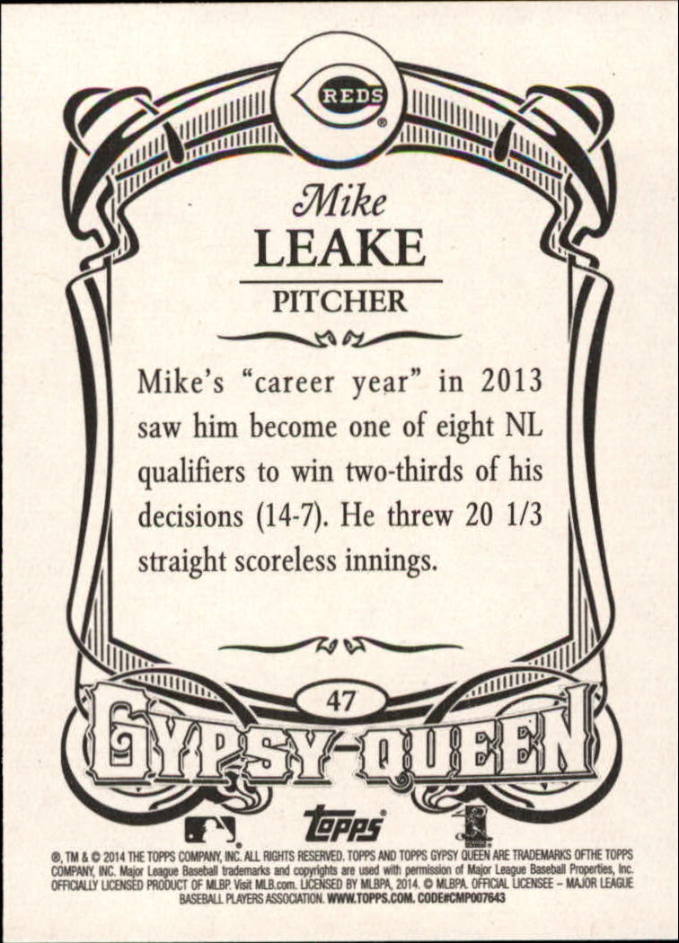 2014 Topps Gypsy Queen #47 Mike Leake back image
