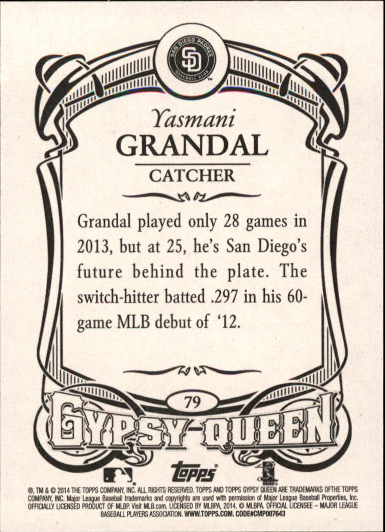 2014 Topps Gypsy Queen #79 Yasmani Grandal back image