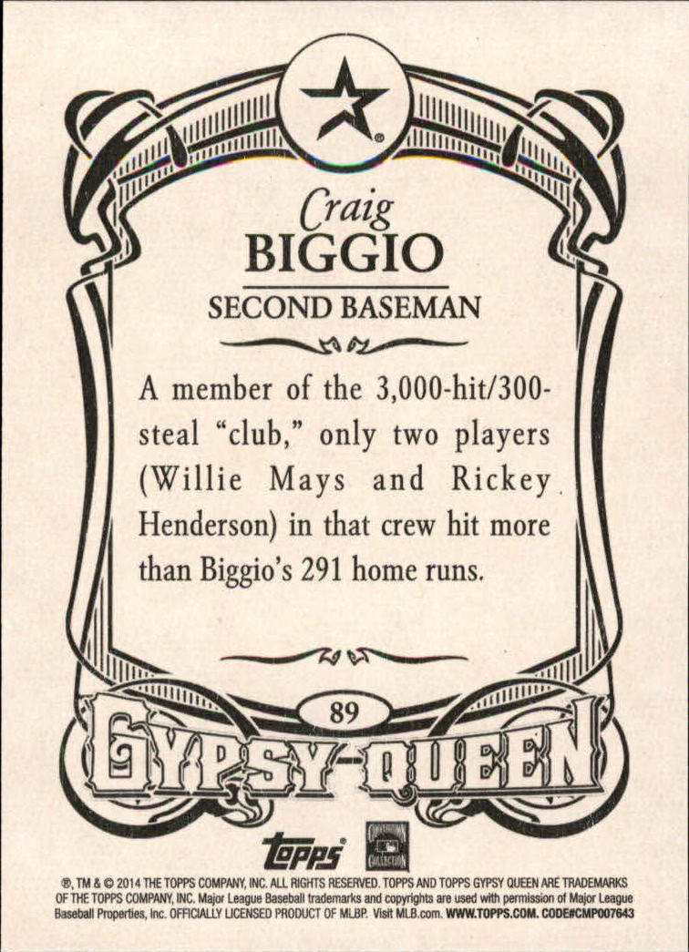 2014 Topps Gypsy Queen #89 Craig Biggio back image