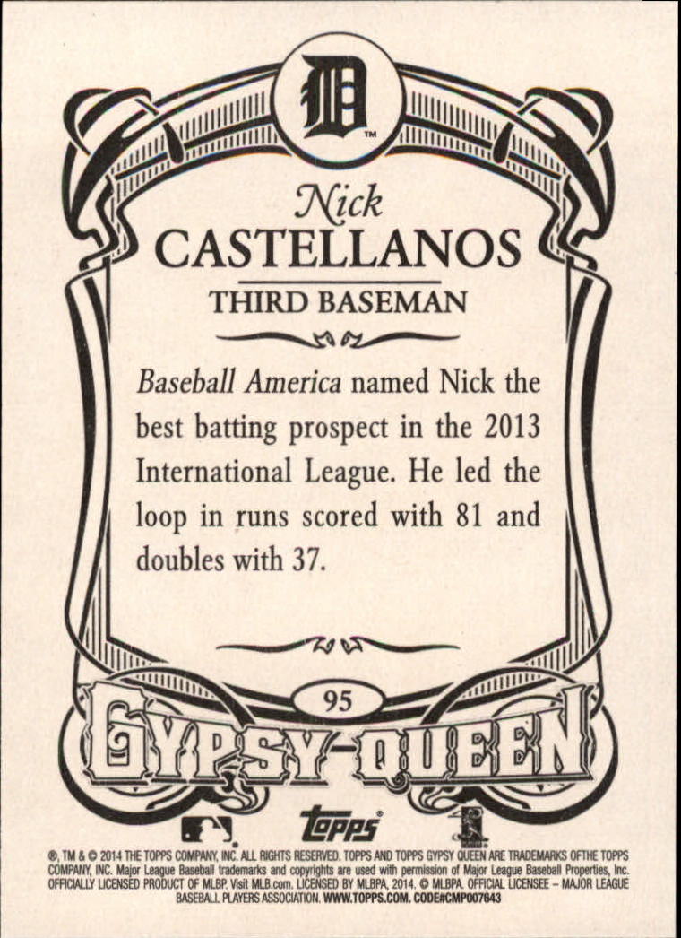 2014 Topps Gypsy Queen #95 Nick Castellanos RC back image