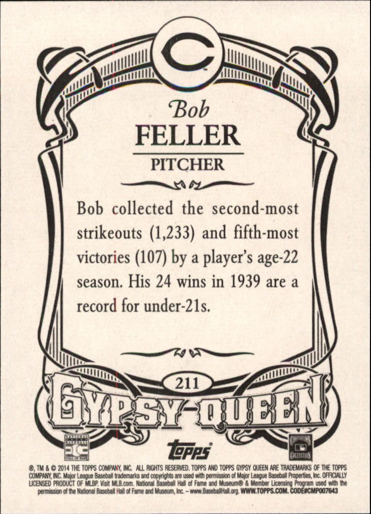 2014 Topps Gypsy Queen #211 Bob Feller