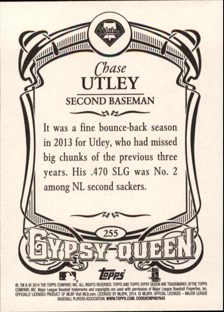 2014 Topps Gypsy Queen #255 Chase Utley back image