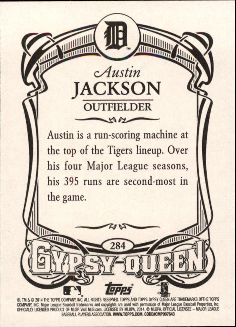 2014 Topps Gypsy Queen #284 Austin Jackson back image