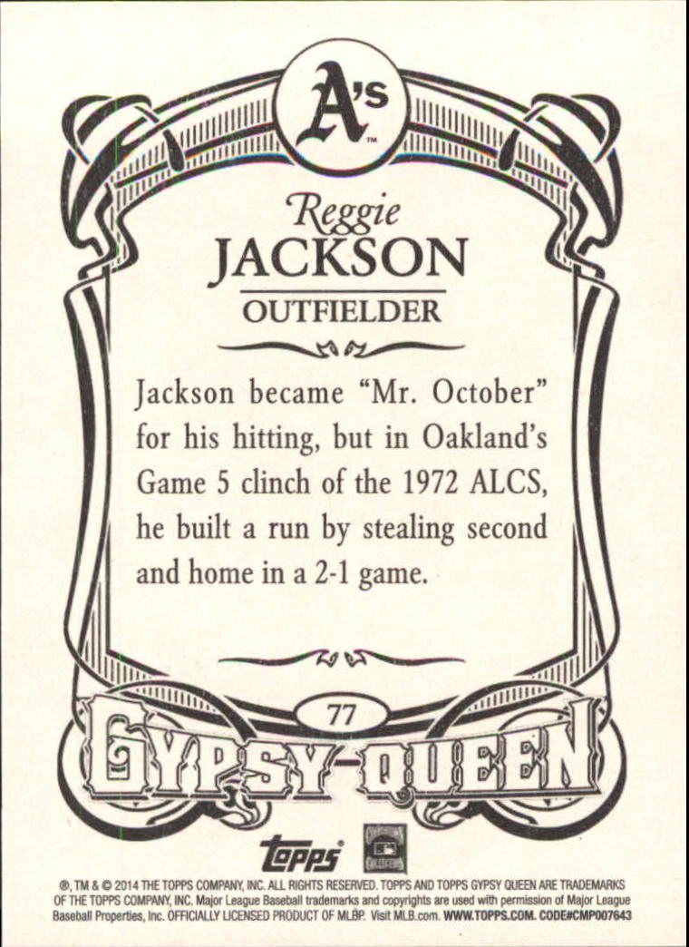 2014 Topps Gypsy Queen Framed Blue #77 Reggie Jackson back image