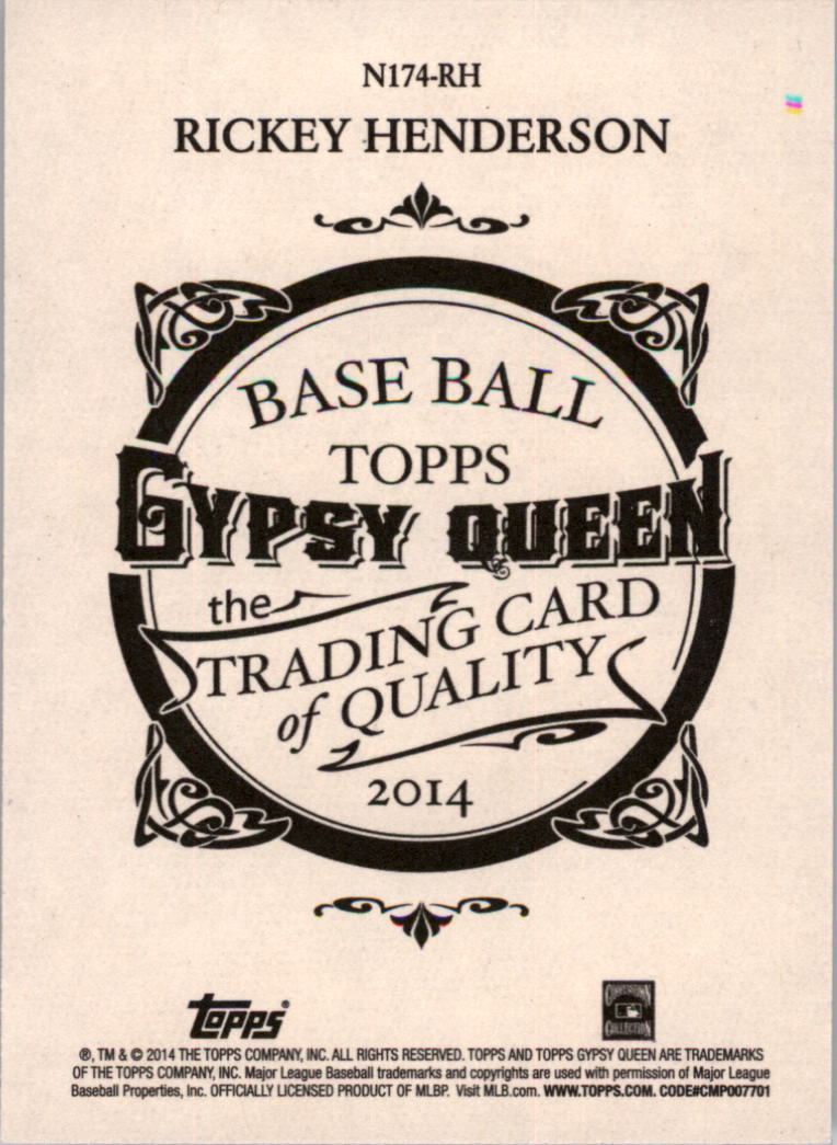 2014 Topps Gypsy Queen N174 Gypsy Queen #N174RH Rickey Henderson back image