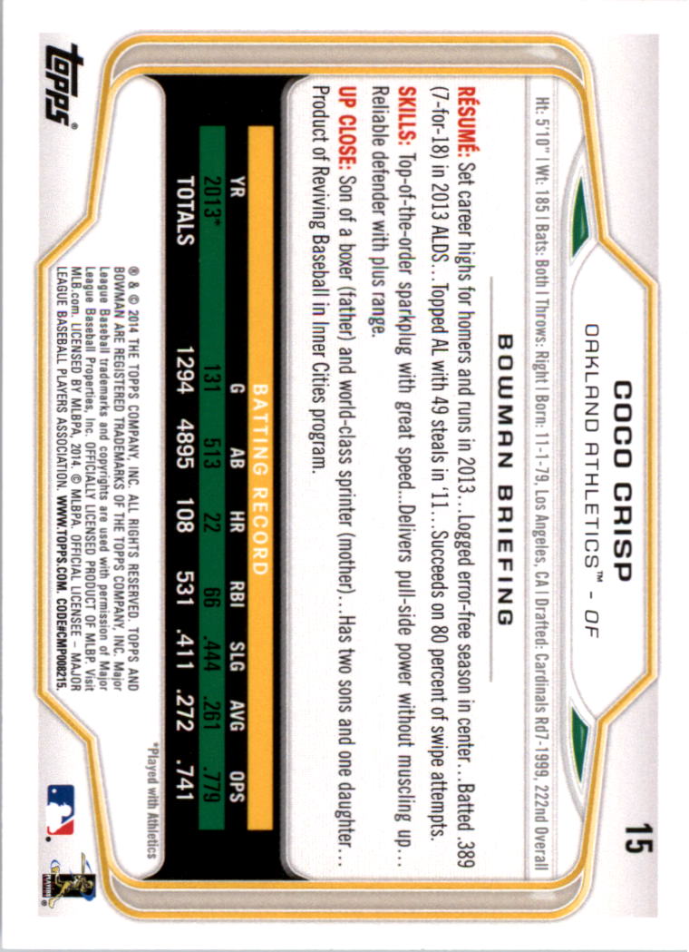 A0983- 2014 Bowman Hometown Baseball Card #s 1-220 -You Pick- 15+ FREE US SHIP - Picture 23 of 359