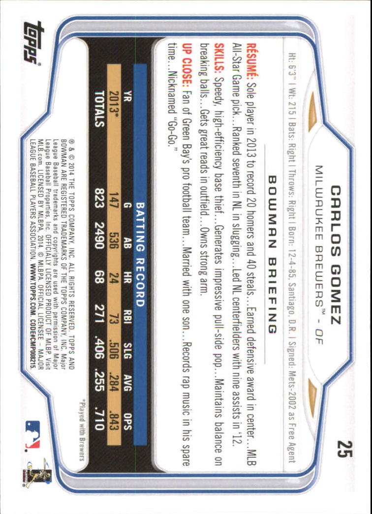 A0983- 2014 Bowman Hometown Baseball Card #s 1-220 -You Pick- 15+ FREE US SHIP - Picture 39 of 359