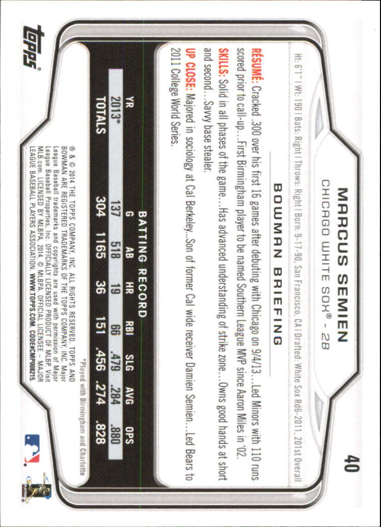 A0983- 2014 Bowman Hometown Baseball Card #s 1-220 -You Pick- 15+ FREE US SHIP - Picture 67 of 359