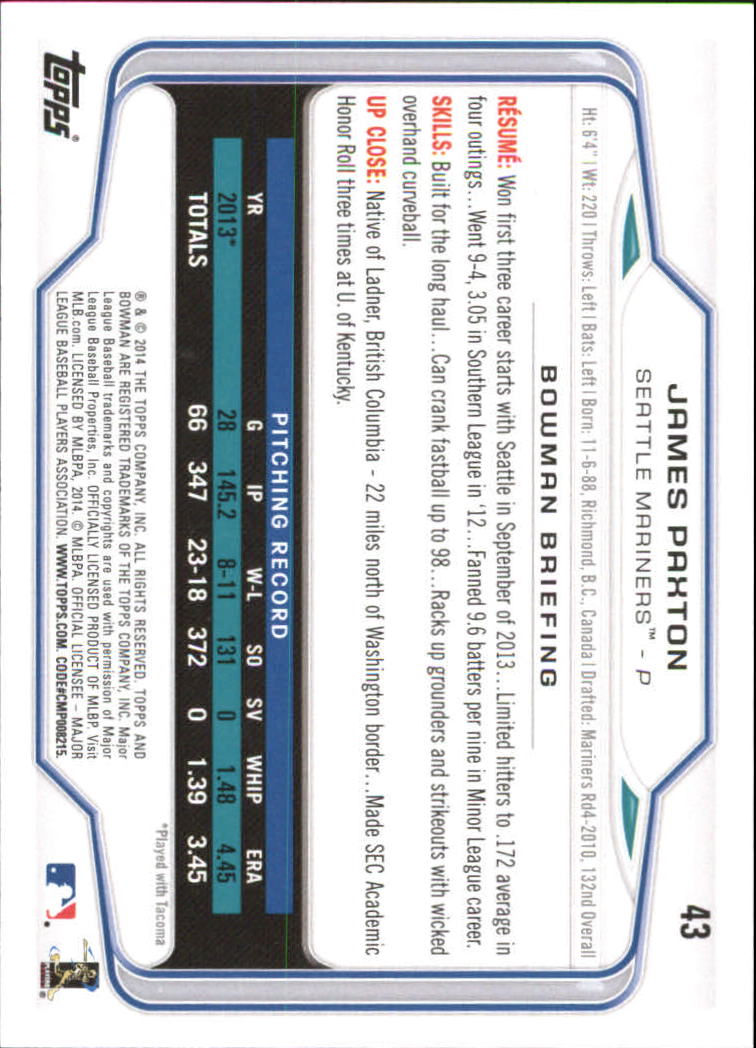 A0983- 2014 Bowman Hometown Baseball Card #s 1-220 -You Pick- 15+ FREE US SHIP - Picture 69 of 359
