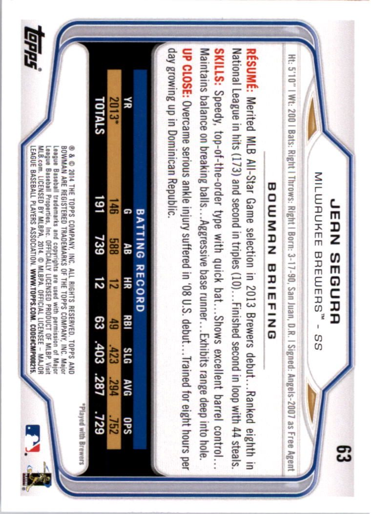 A0983- 2014 Bowman Hometown Baseball Card #s 1-220 -You Pick- 15+ FREE US SHIP - Picture 109 of 359