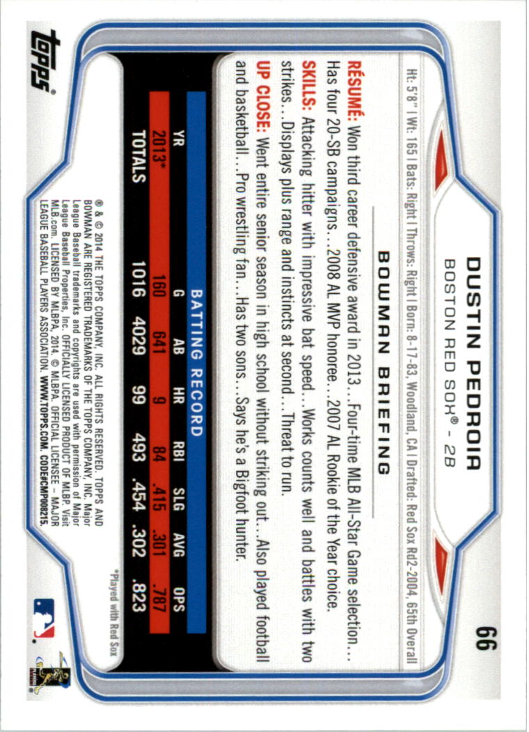 A0983- 2014 Bowman Hometown Baseball Card #s 1-220 -You Pick- 15+ FREE US SHIP - Picture 115 of 359